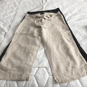 100% linen wide leg pants, 1 black & 1 natural